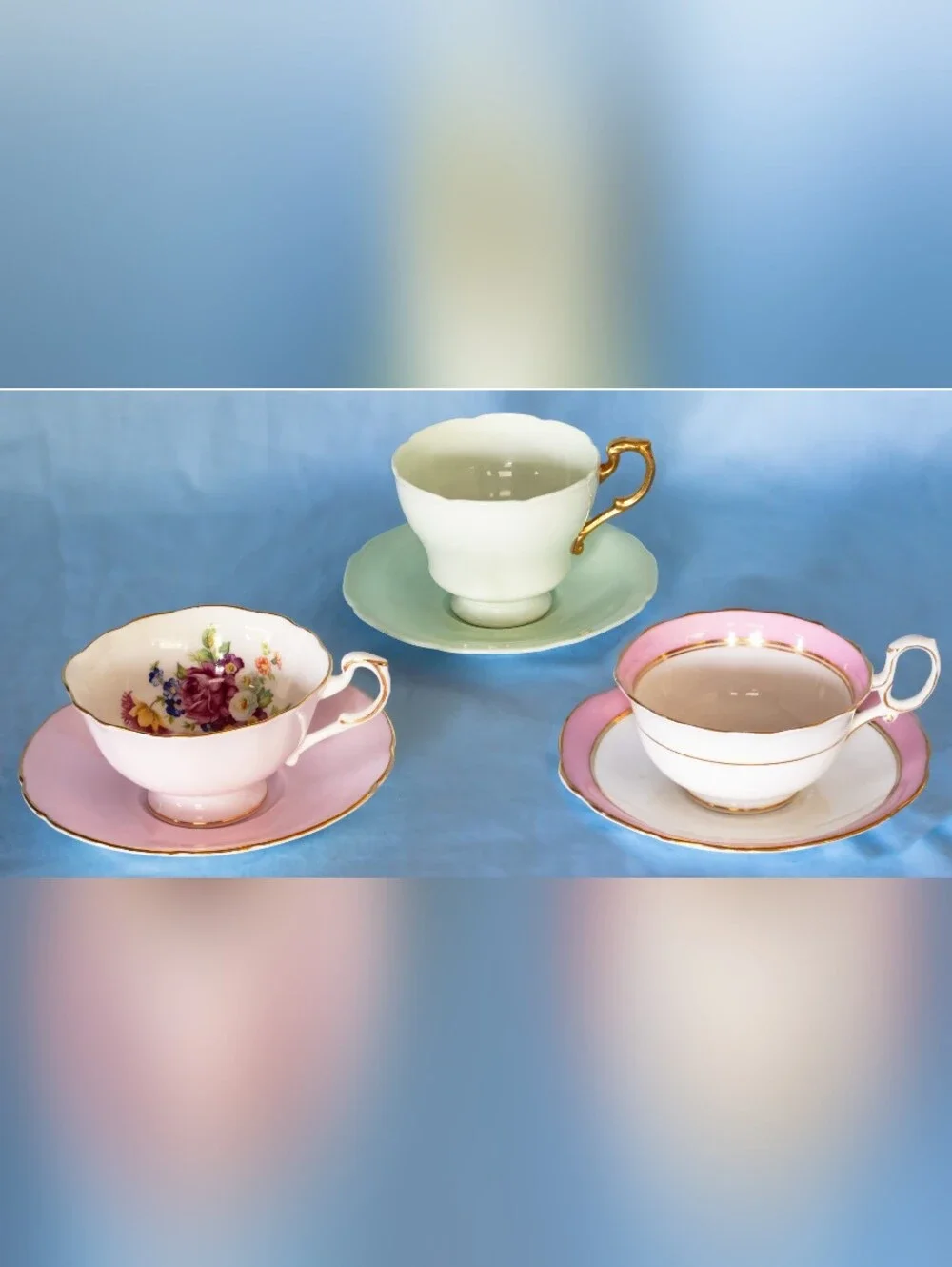 Antique,Vintage Assorted Paragon Cups And Saucers 3 Set. Made In England!